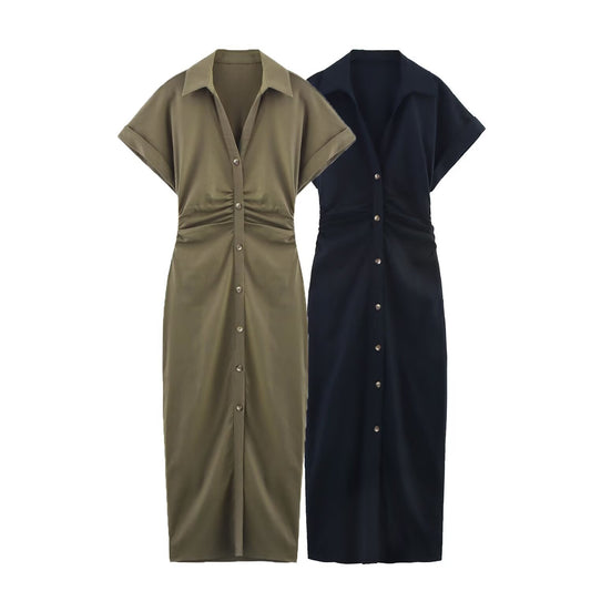 Robe longue manches courtes