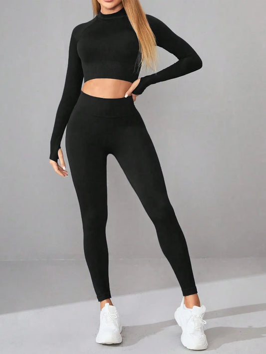 Ensemble haut manche longue col montant et legging